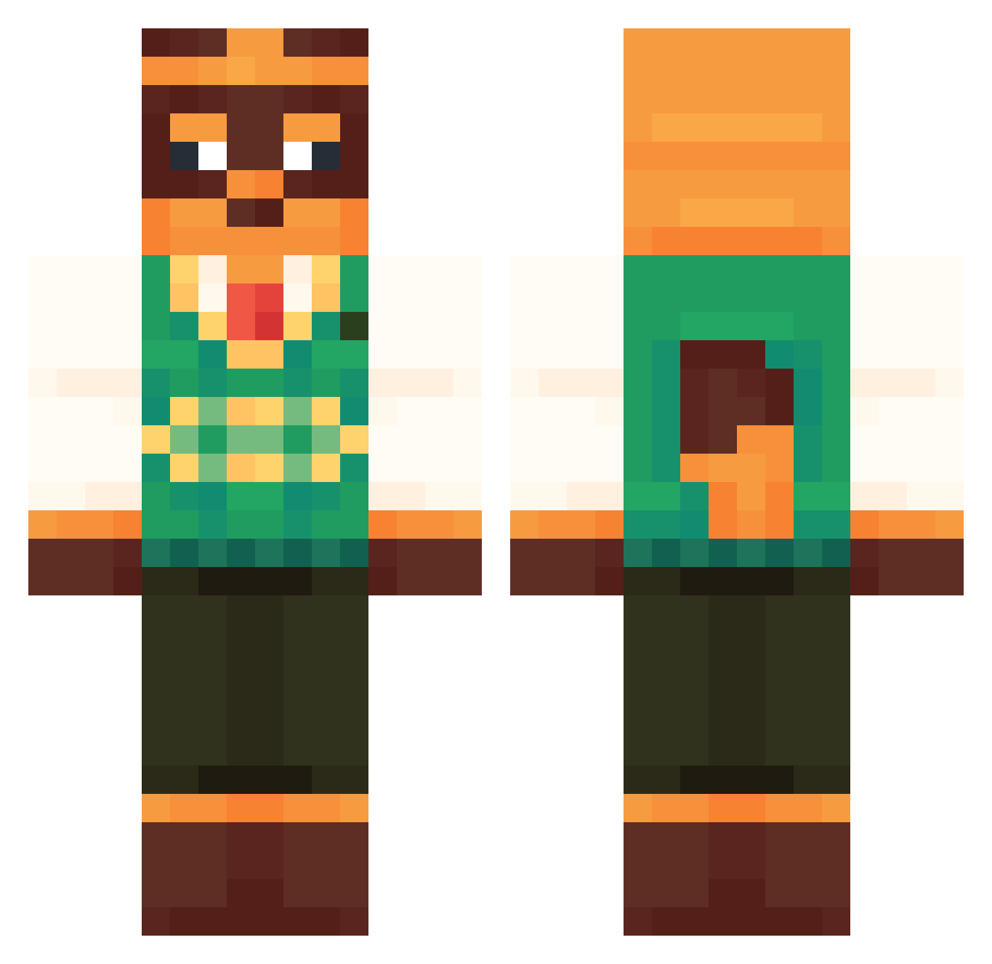 REQULS Minecraft skin, front and back view