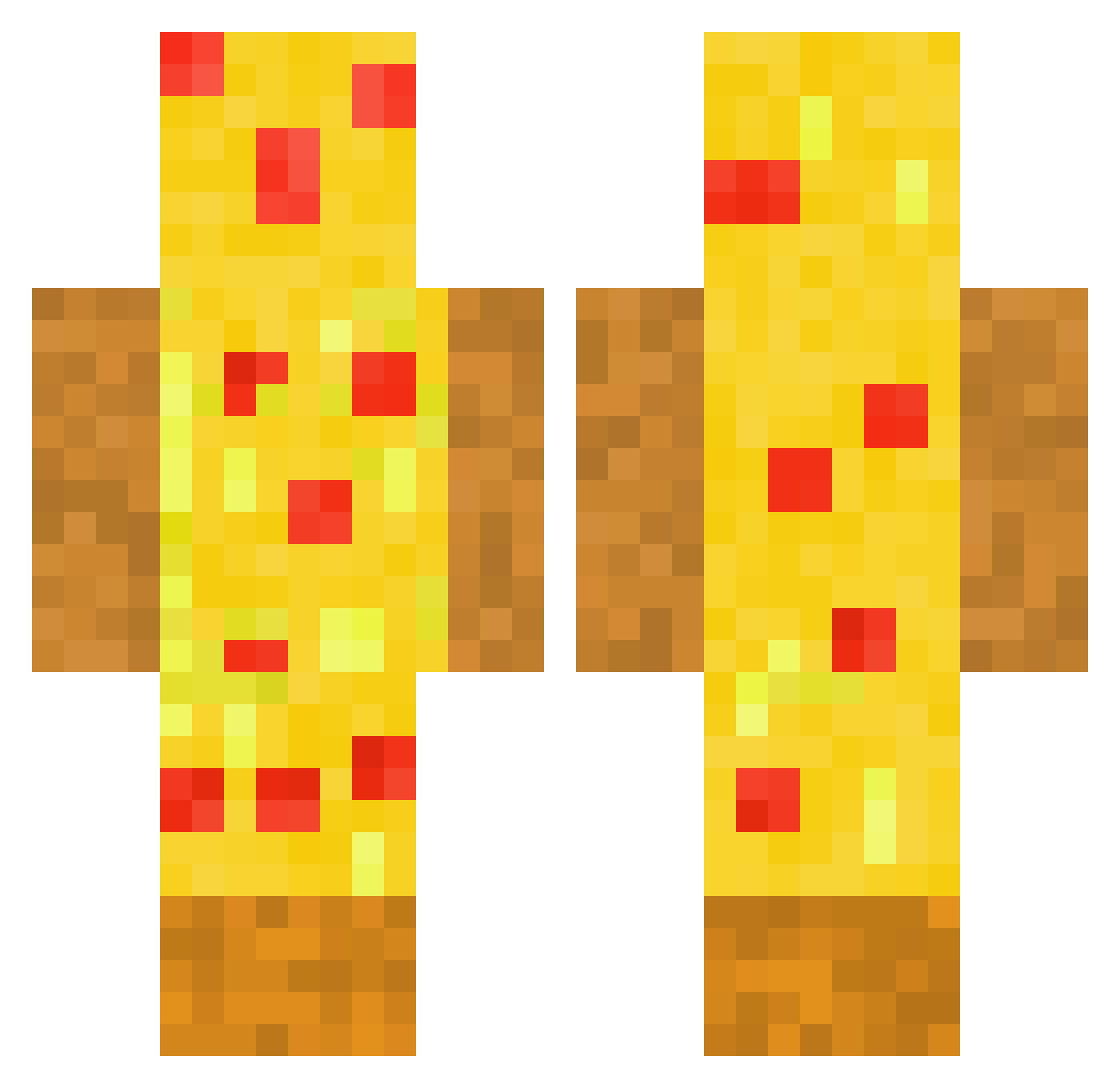 p1neapp1ep1zza Minecraft skin, front and back view