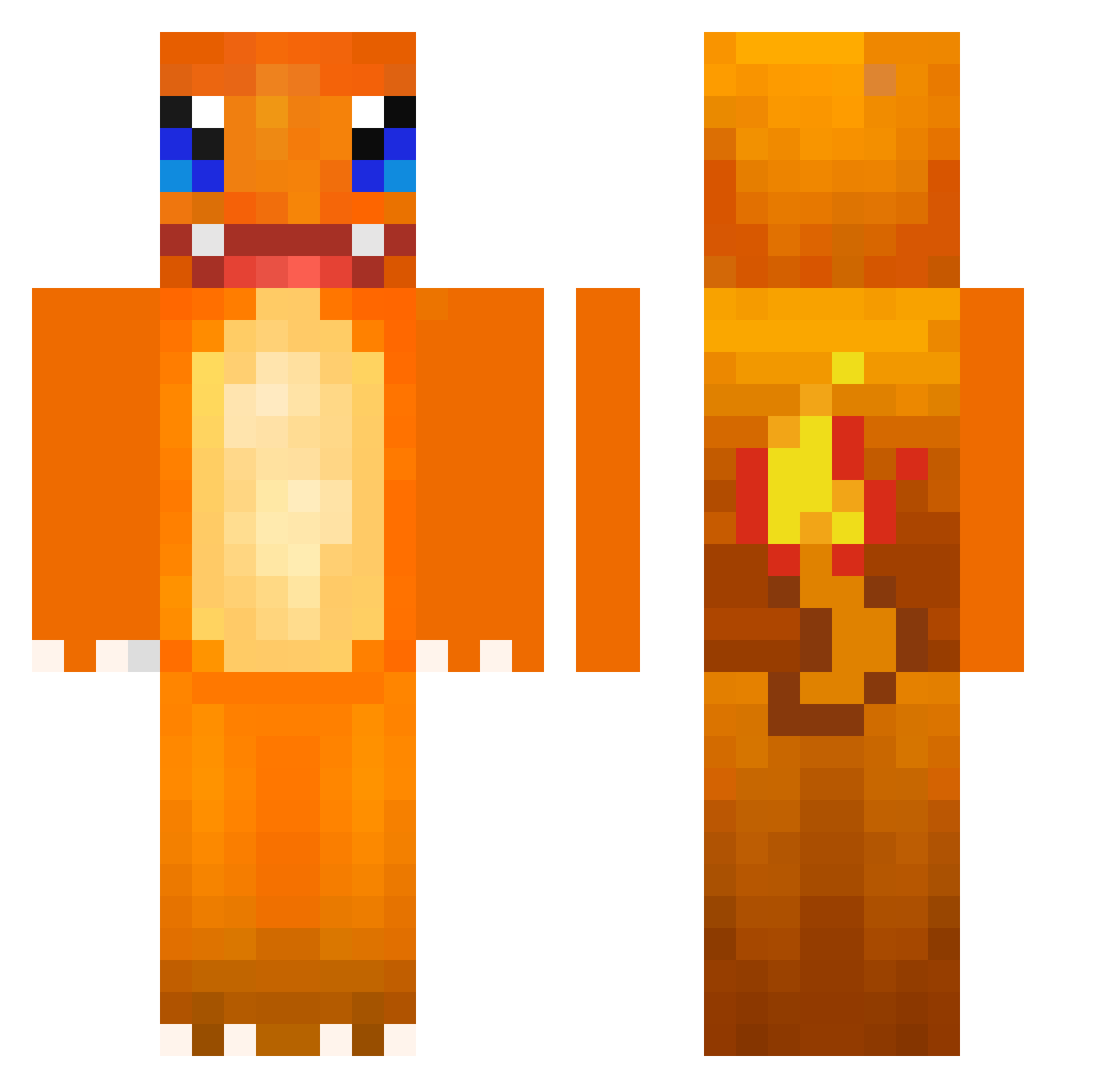 69mph Minecraft skin, front and back view