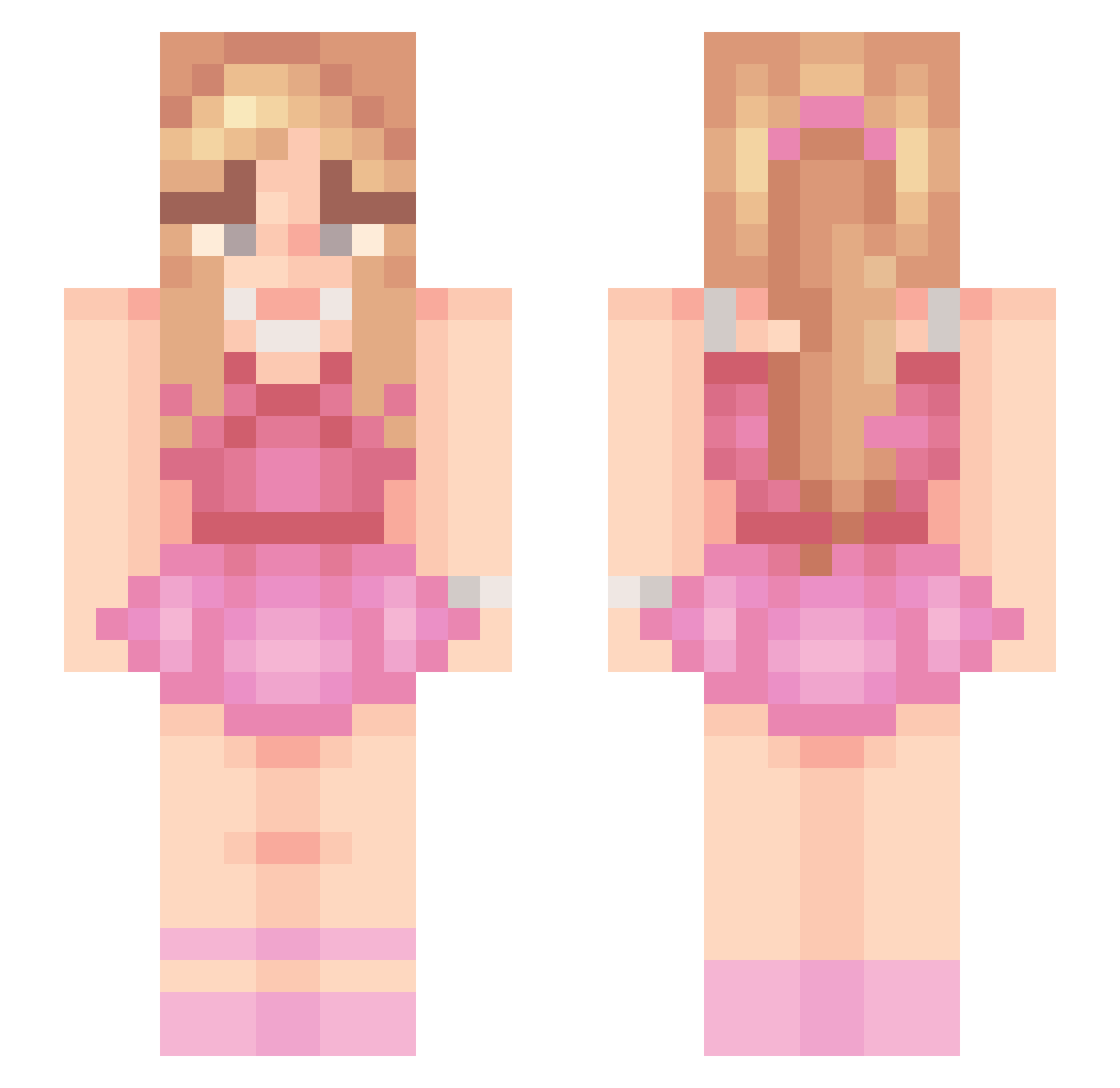 _Pinkalicious_ Minecraft skin, front and back view