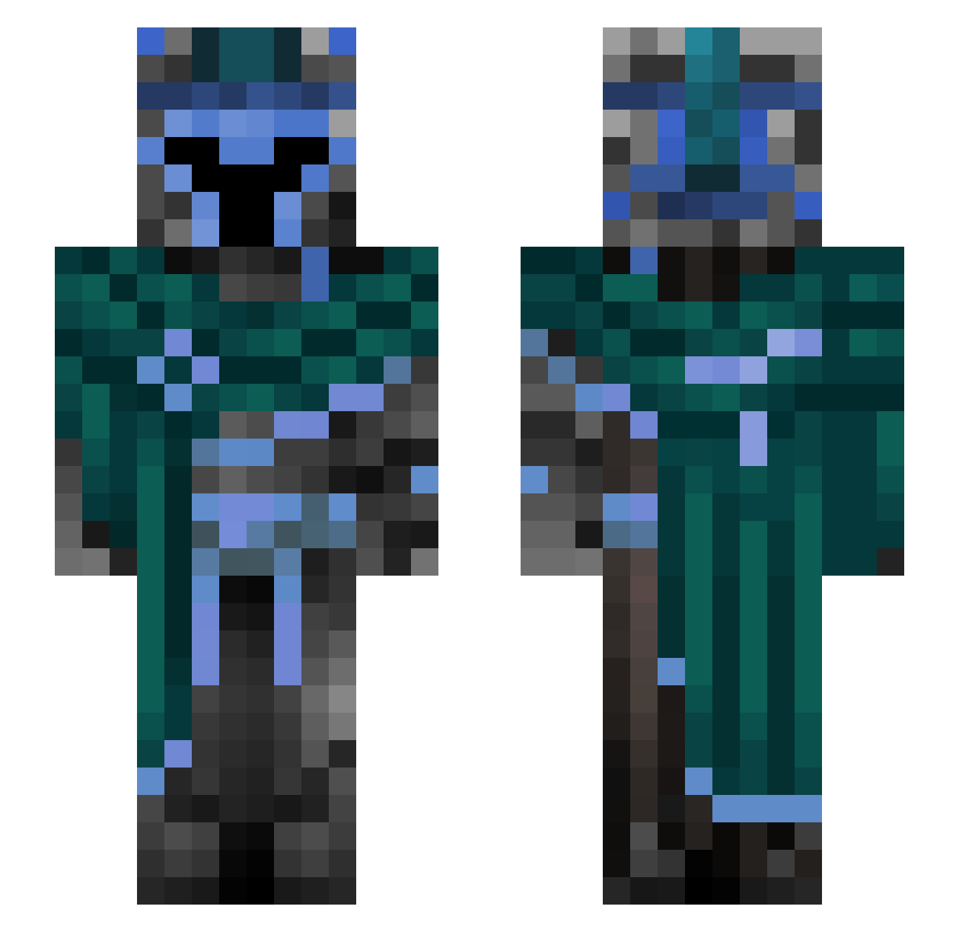 VR213 Minecraft skin, front and back view