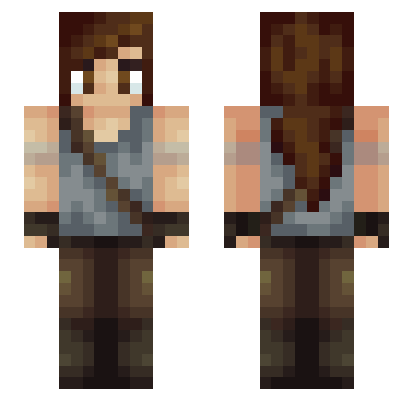 LilacDust Minecraft skin, front and back view