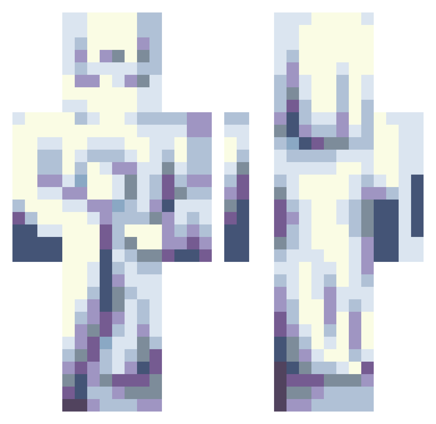 DivenX Minecraft skin, front and back view