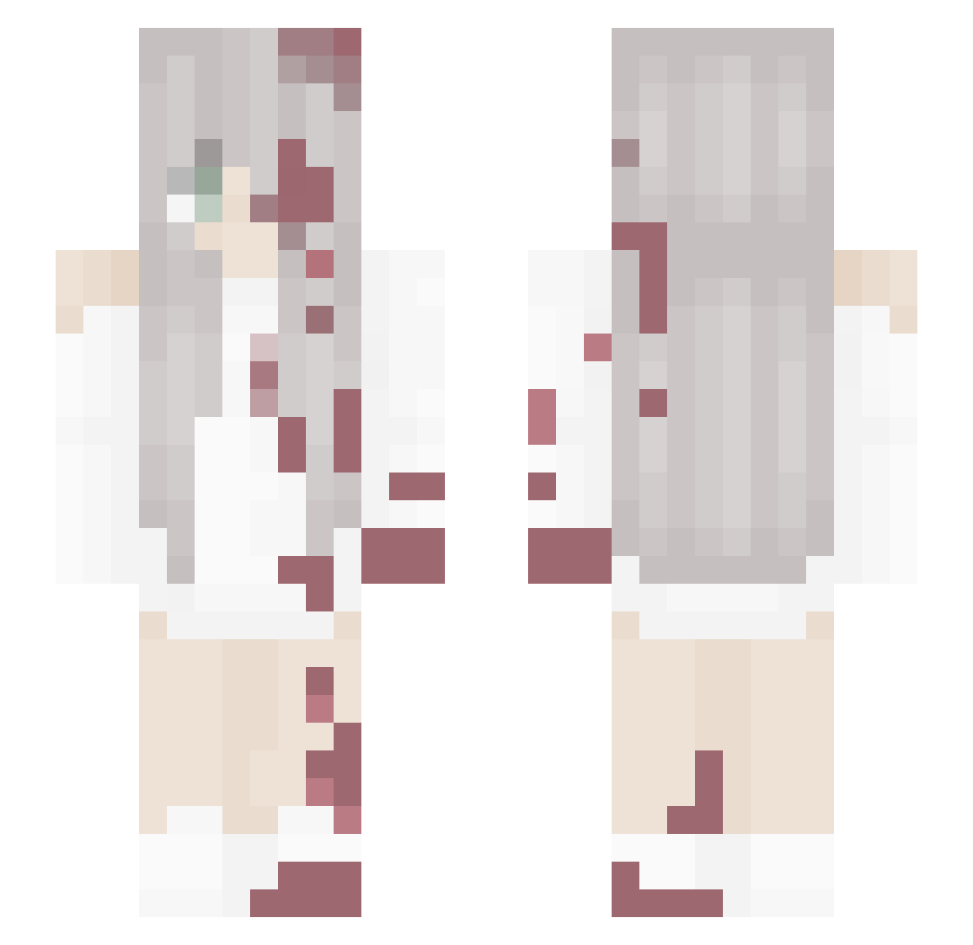Mauibabe Minecraft skin, front and back view