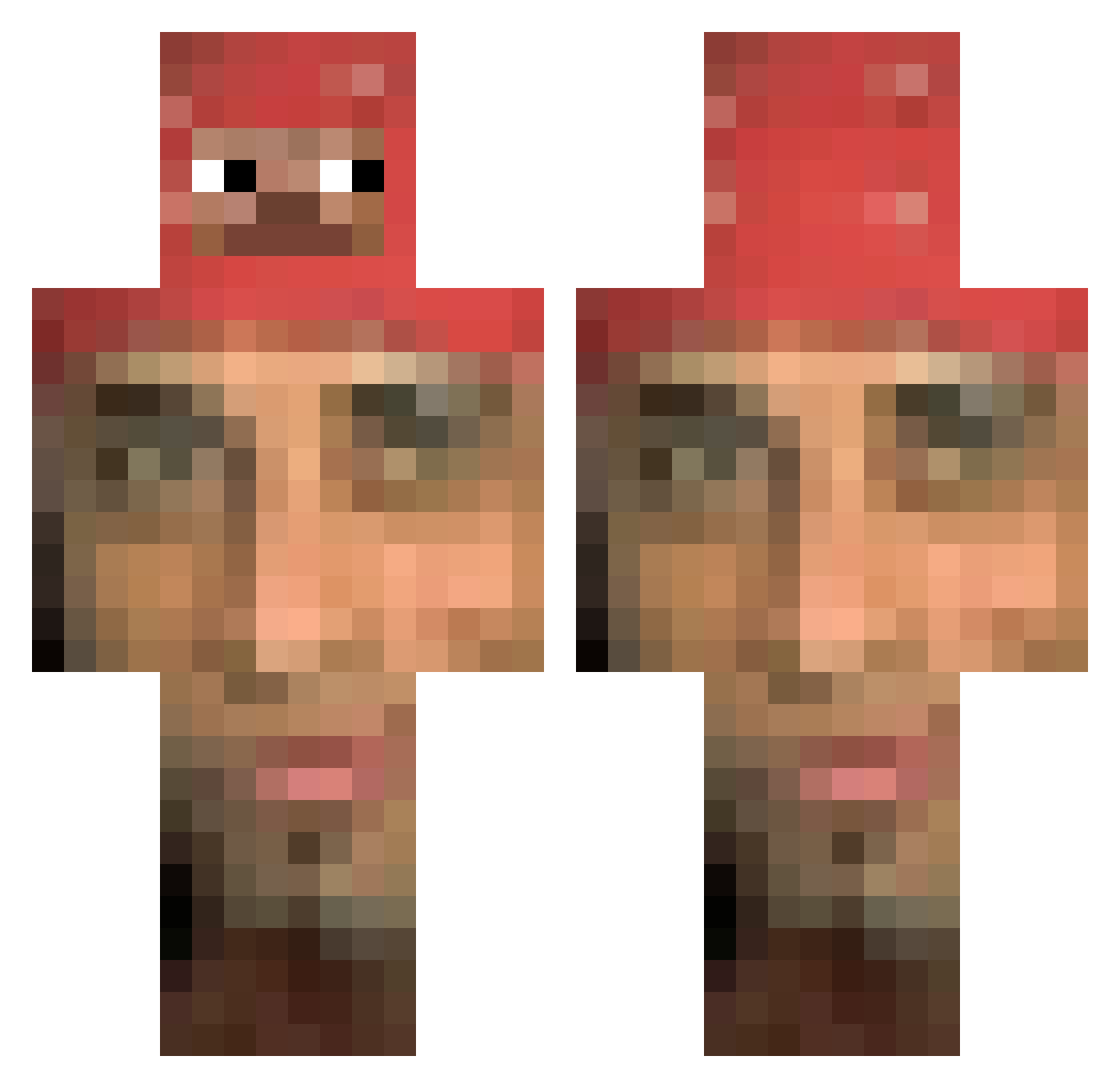 St3lfas Minecraft skin, front and back view