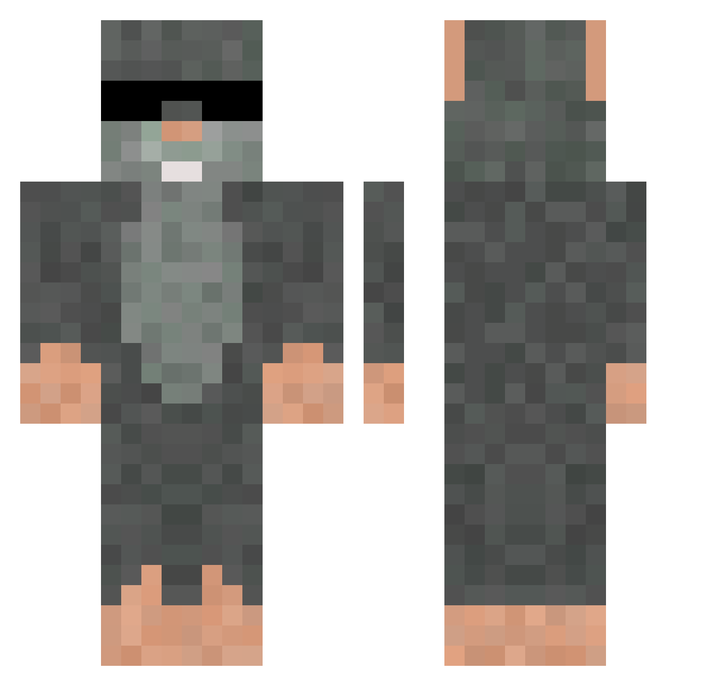 Chalssg Minecraft skin, front and back view