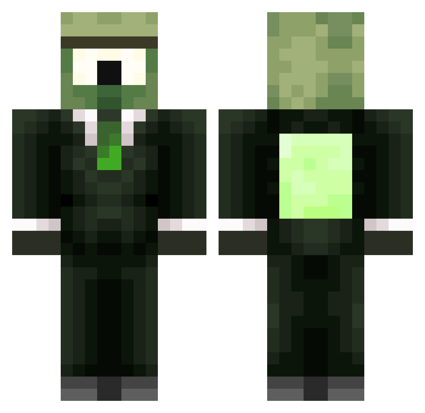 Zu0a Minecraft skin, front and back view