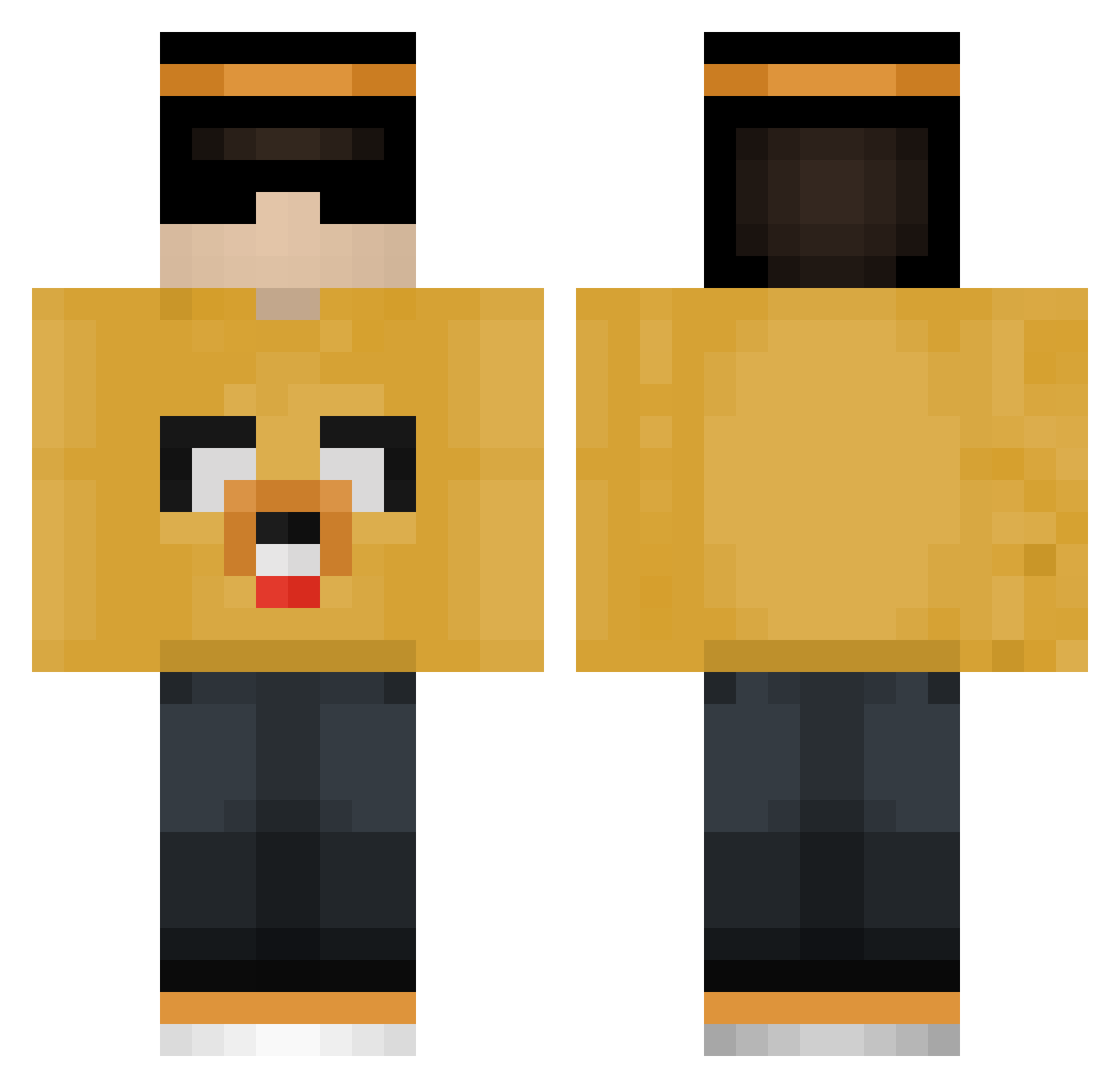 Iowa Minecraft skin, front and back view