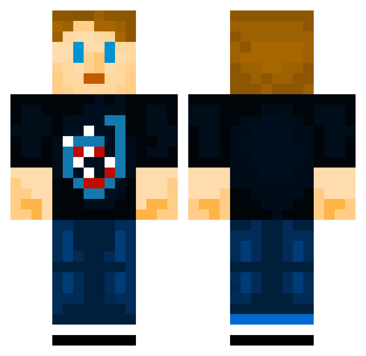 Ascentar Minecraft skin, front and back view