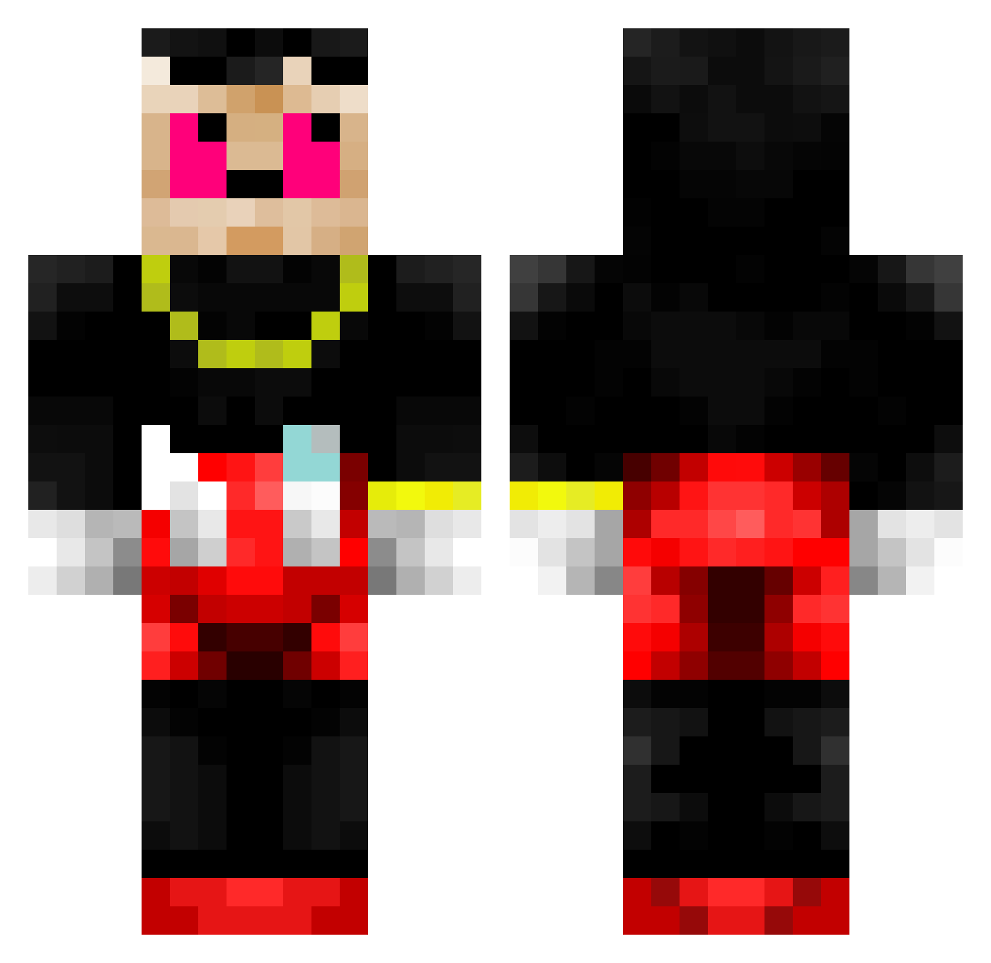 AmokLunacy Minecraft skin, front and back view