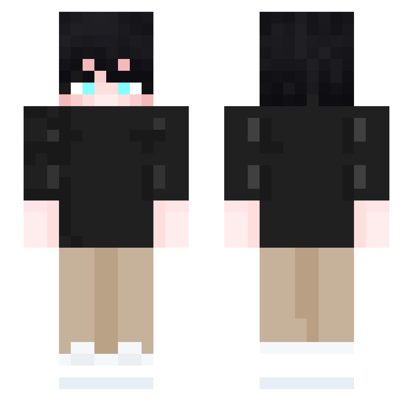 ZyloferX Minecraft skin, front and back view