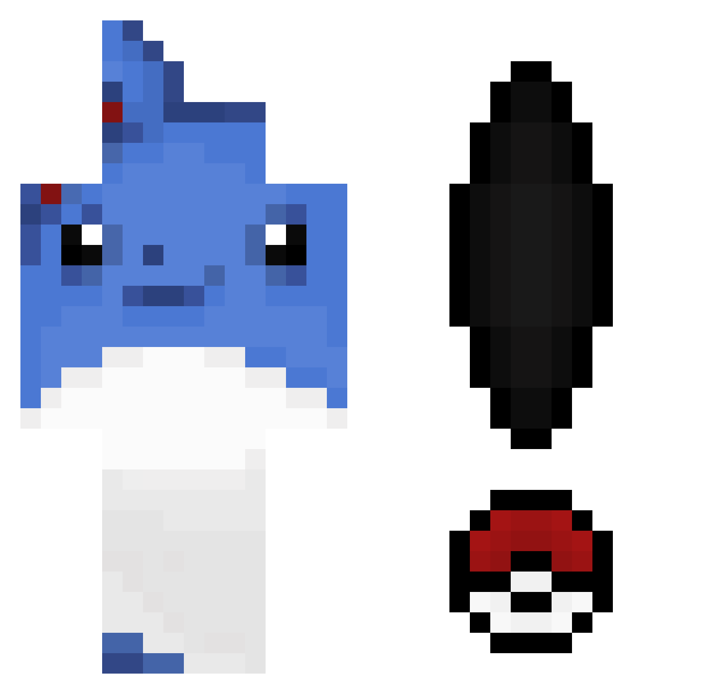 Naroodles Minecraft skin, front and back view