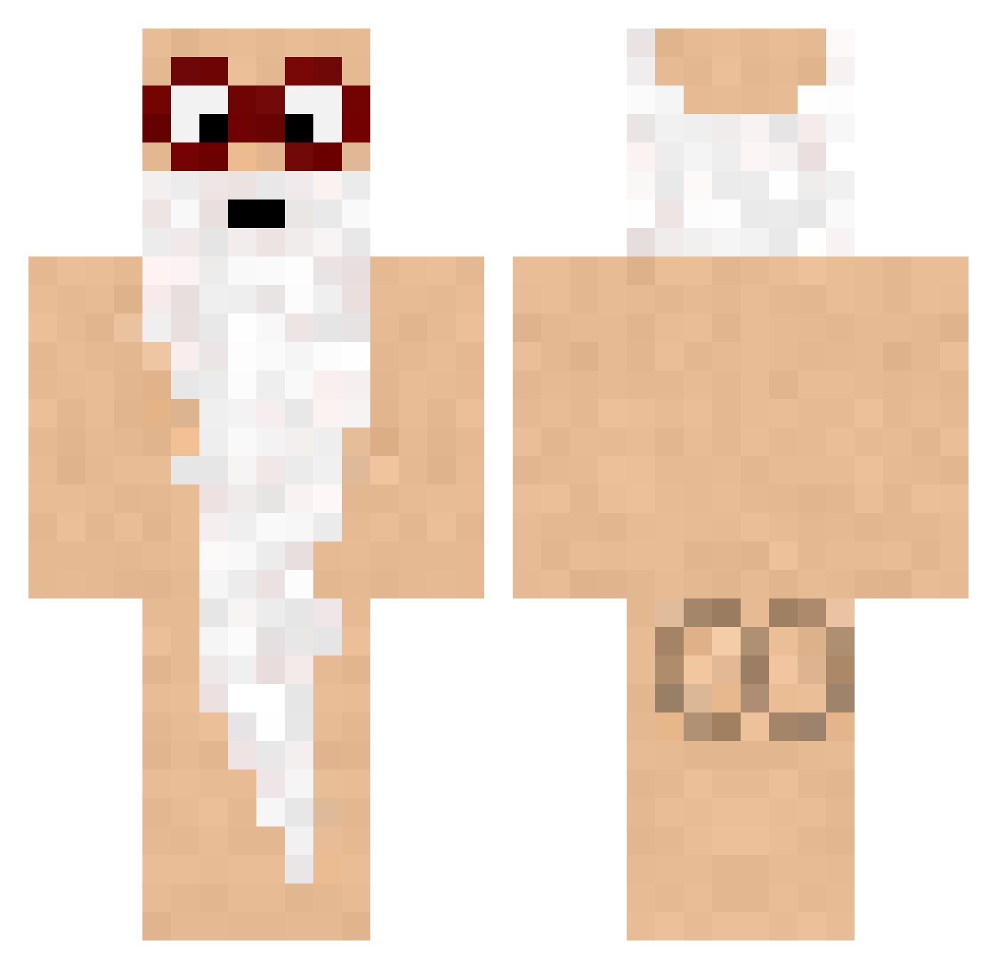 heytails Minecraft skin, front and back view