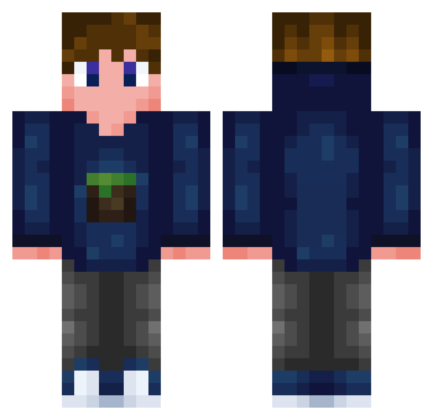 Hundi12 Minecraft skin, front and back view