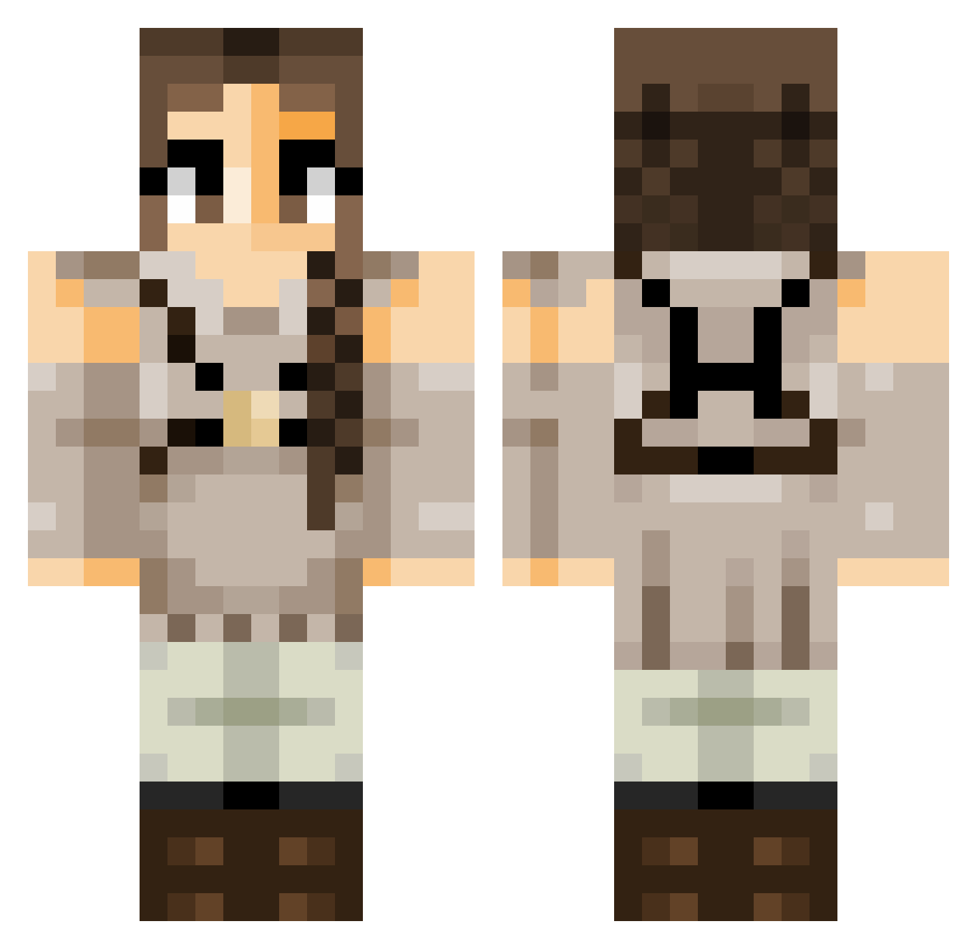 girlsfig Minecraft skin, front and back view