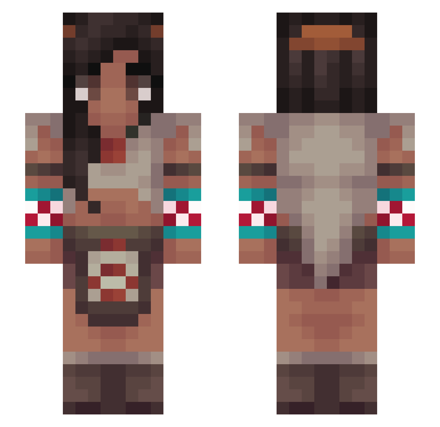 ekzak23 Minecraft skin, front and back view