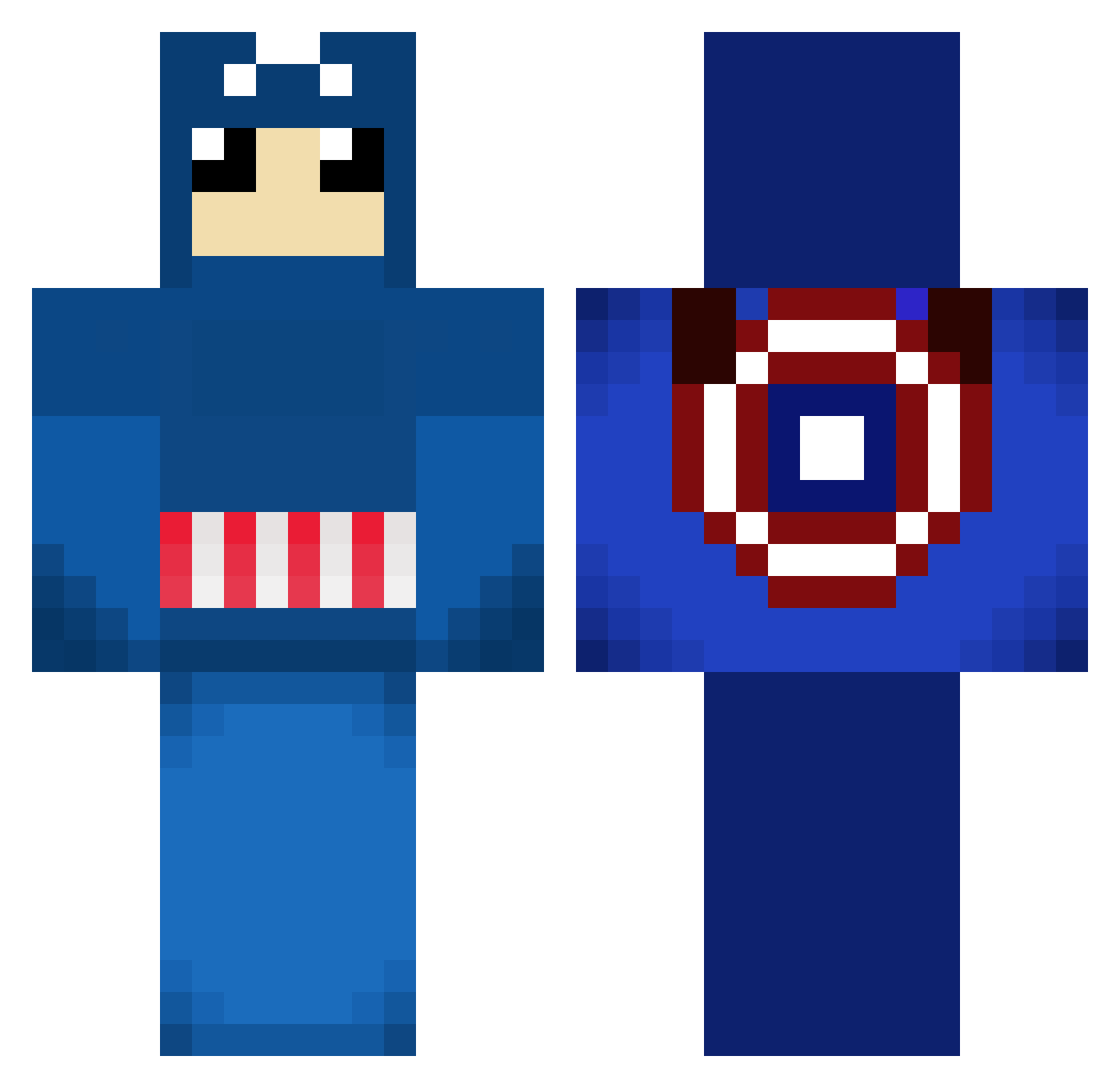 Cptain_America Minecraft skin, front and back view