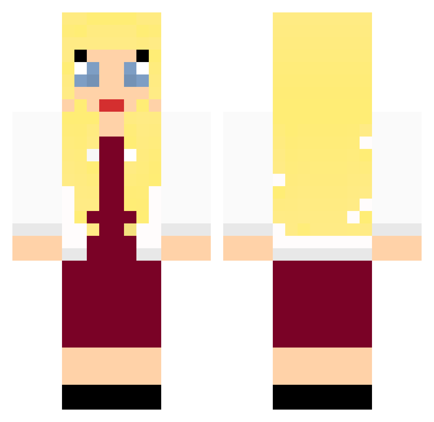 menuh Minecraft skin, front and back view