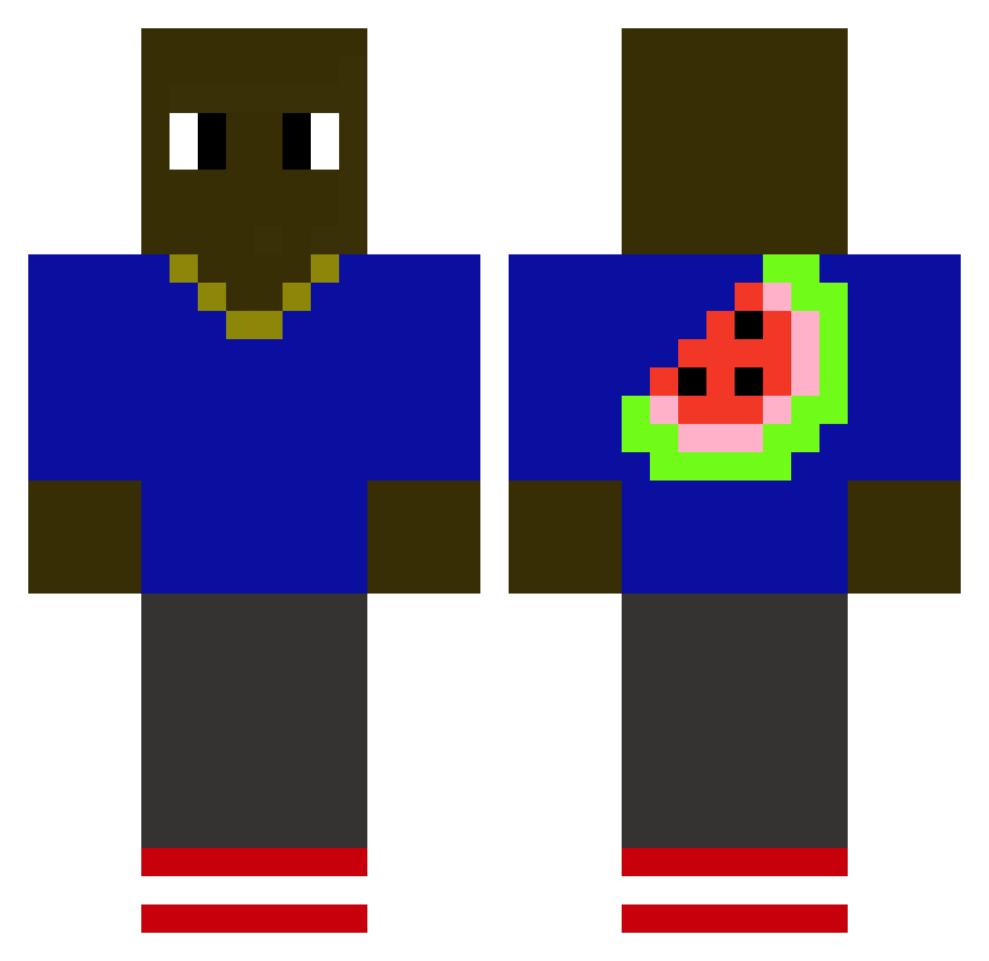 Herman07_ Minecraft skin, front and back view