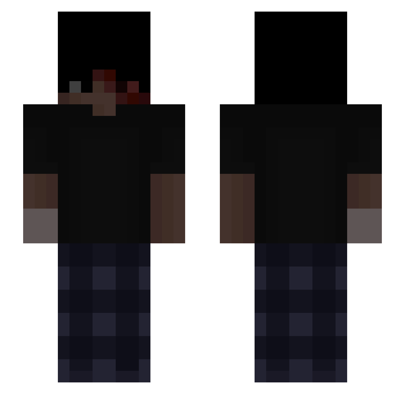 unreason Minecraft skin, front and back view