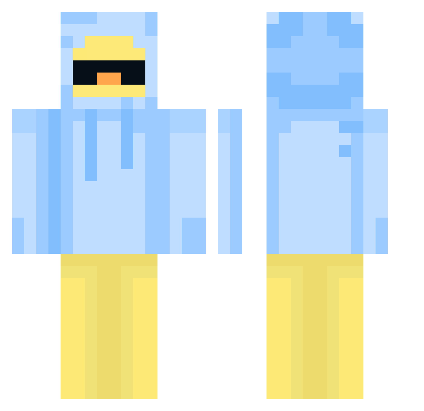 RemonChan Minecraft skin, front and back view
