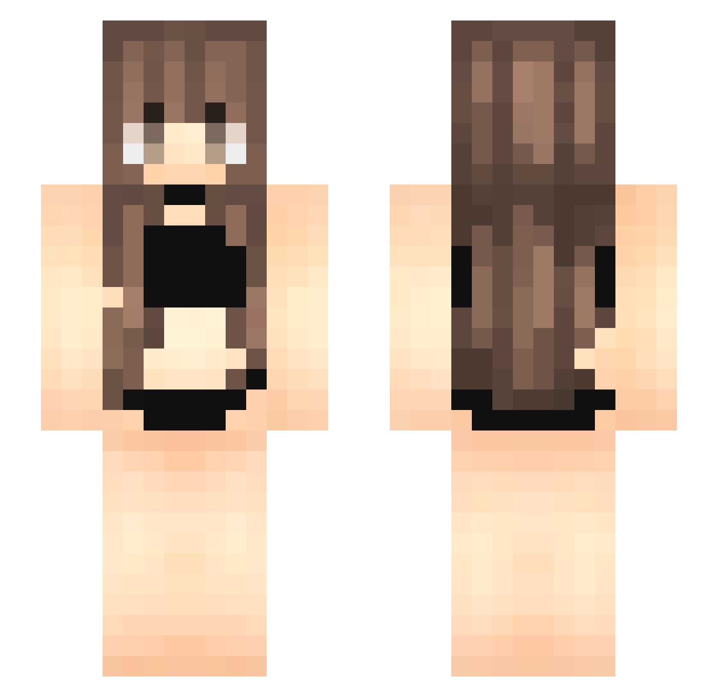 W1f3 Minecraft skin, front and back view