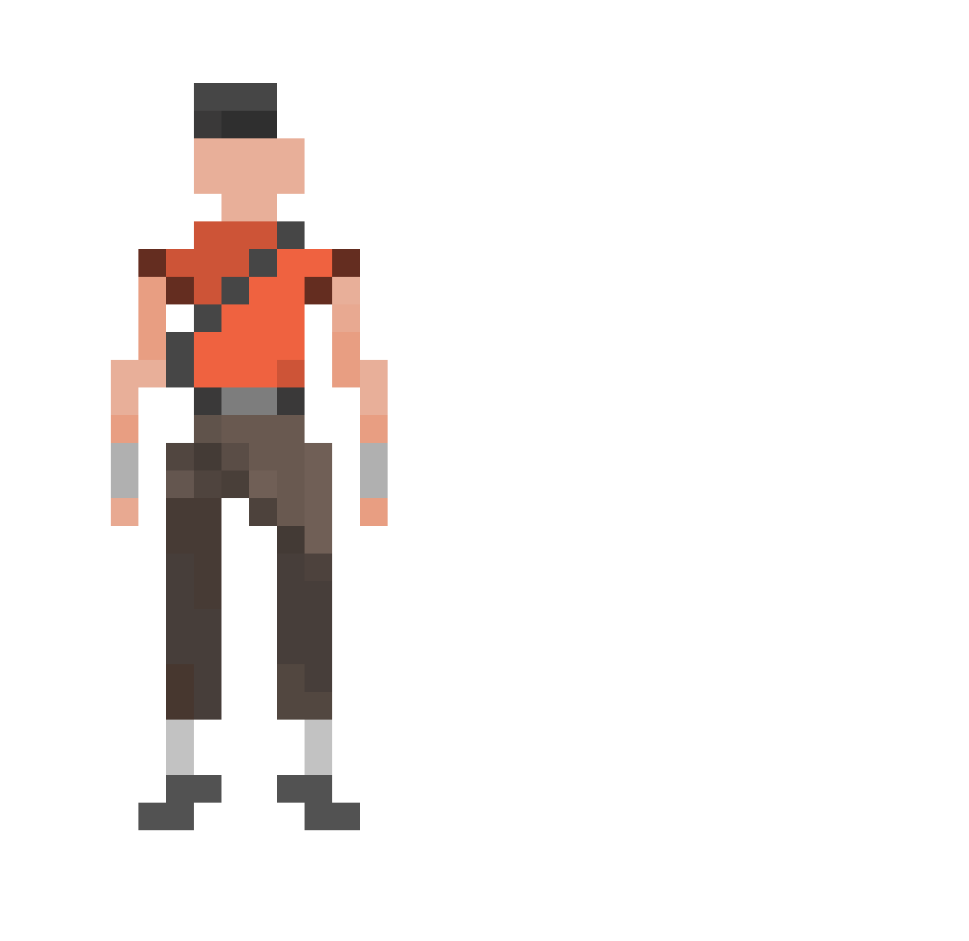 Slaveq Minecraft skin, front and back view