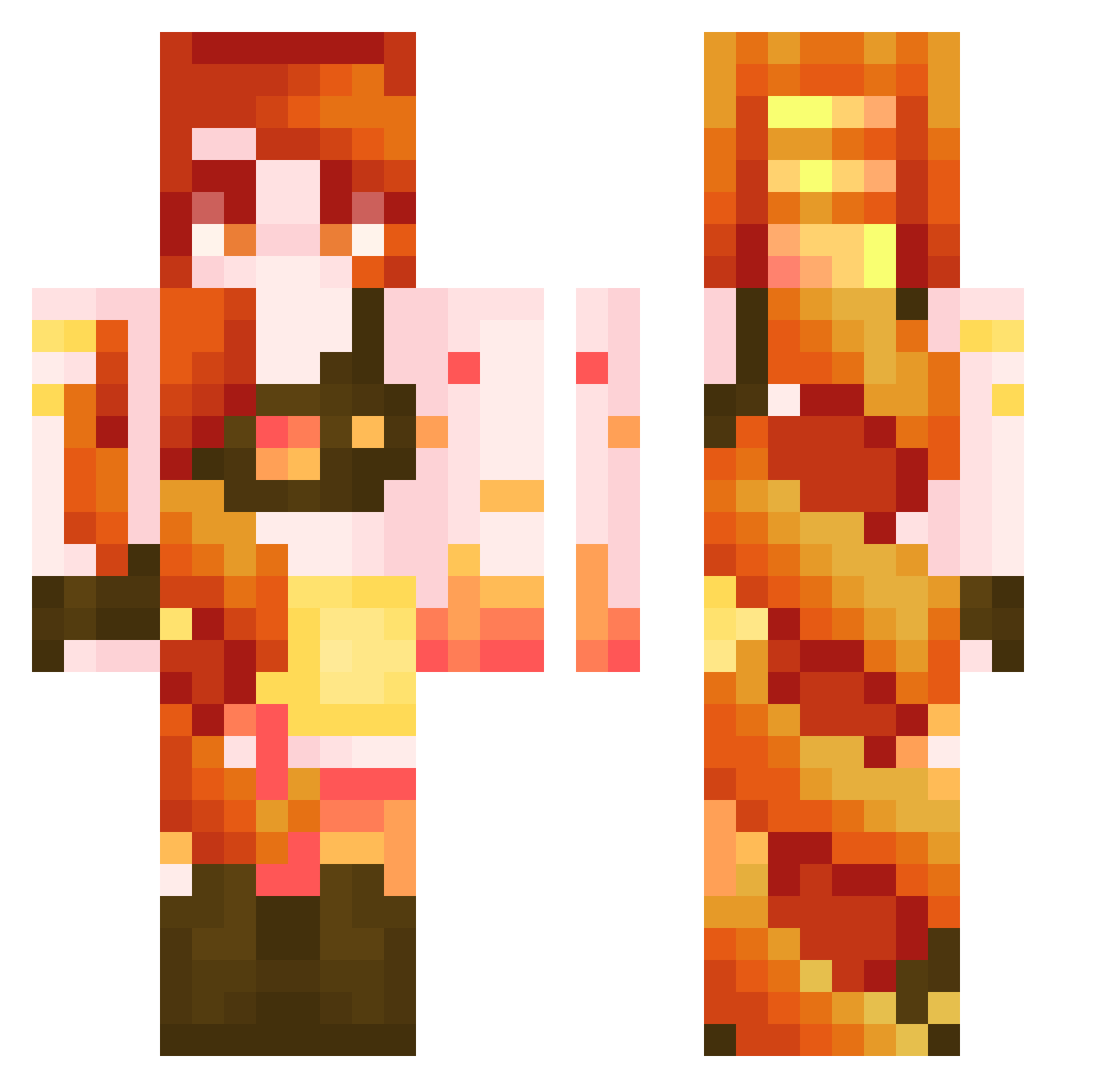 Mellowme18 Minecraft skin, front and back view