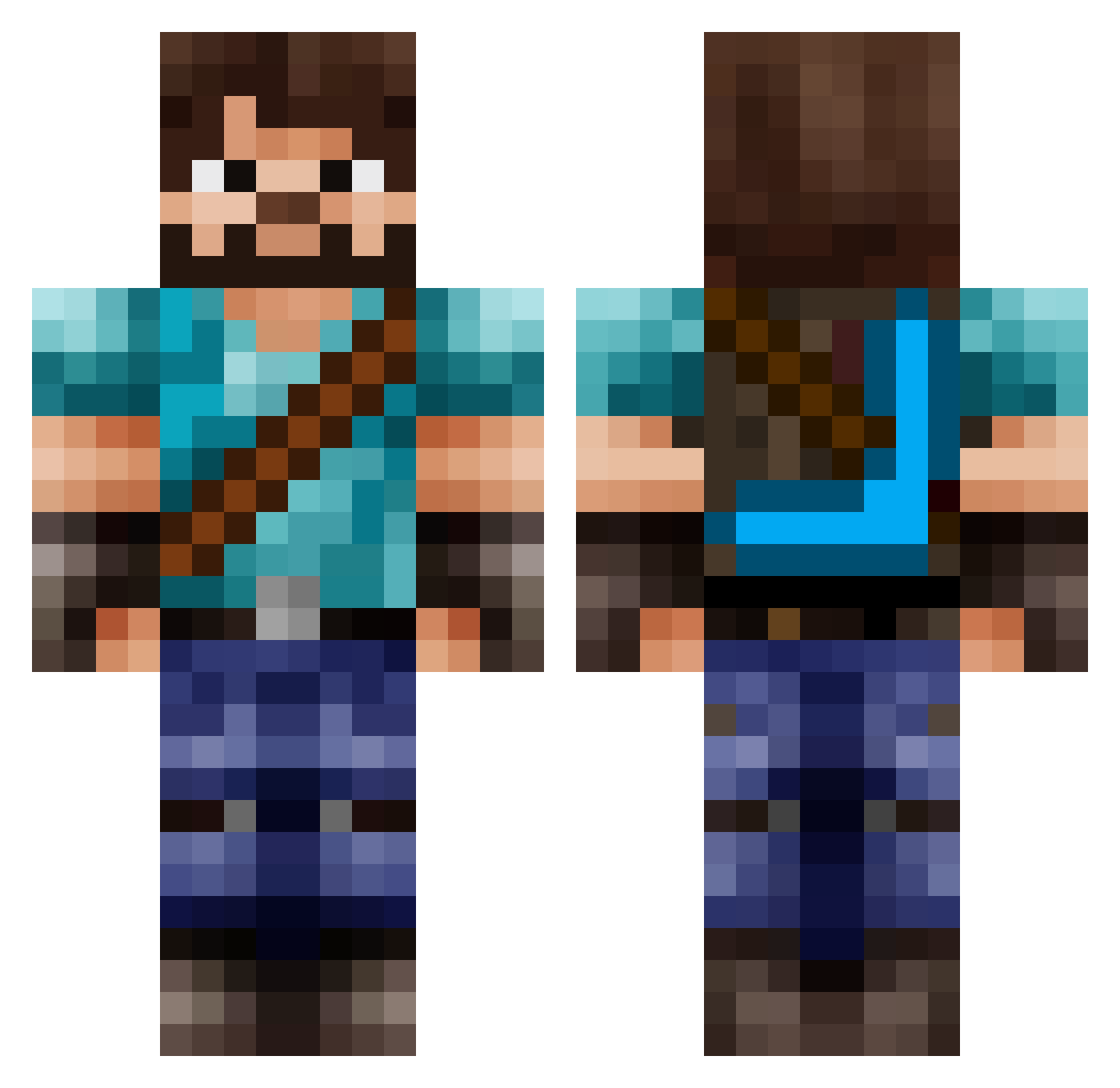 _Forasteiro_ Minecraft skin, front and back view