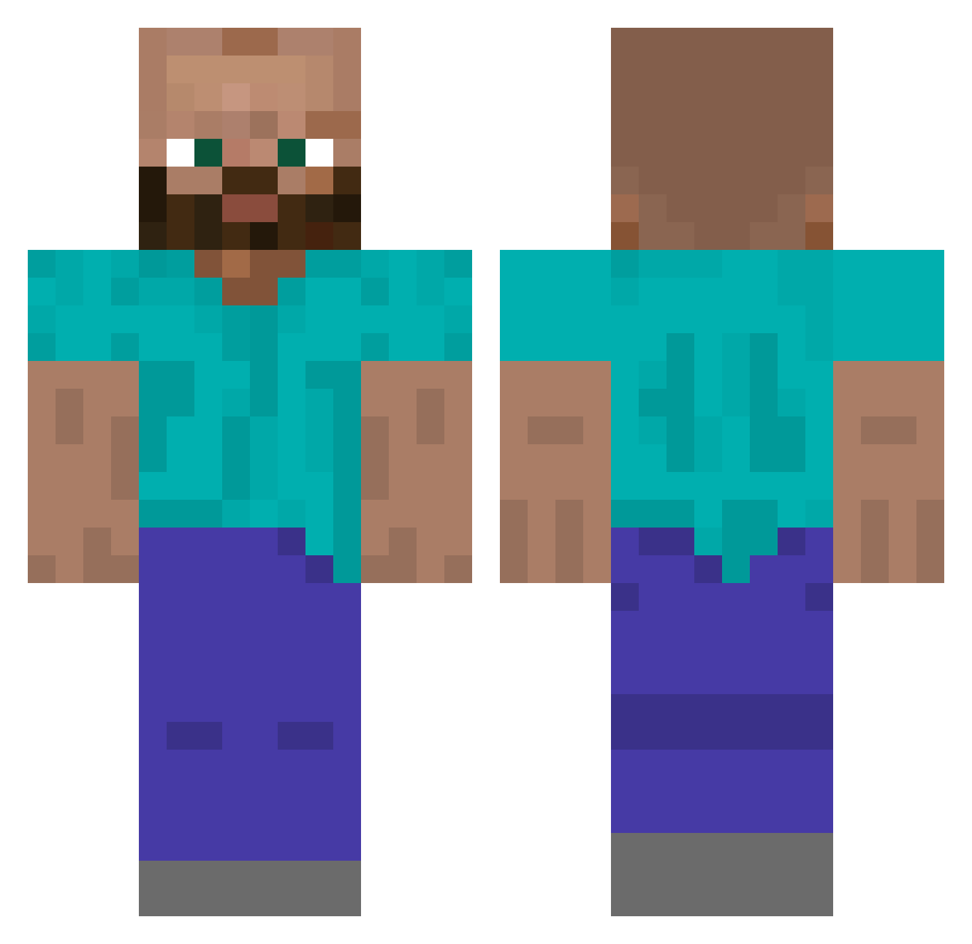 tenkai Minecraft skin, front and back view