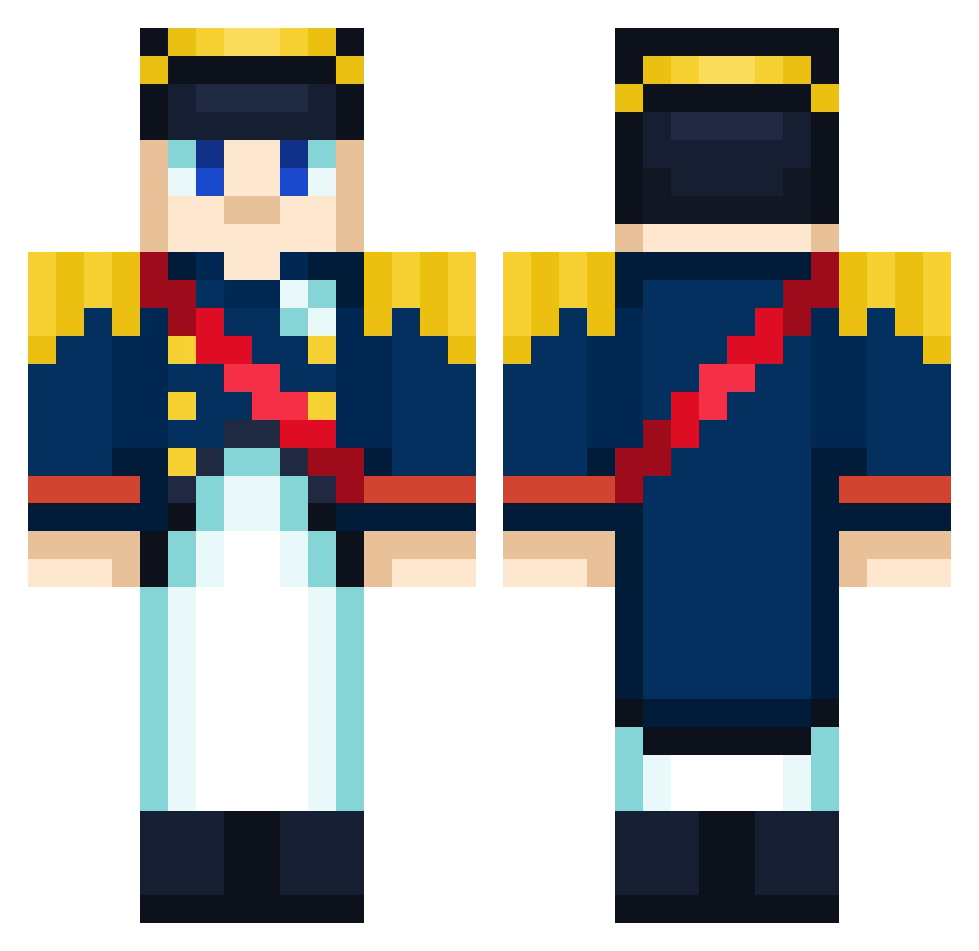 16zoo Minecraft skin, front and back view