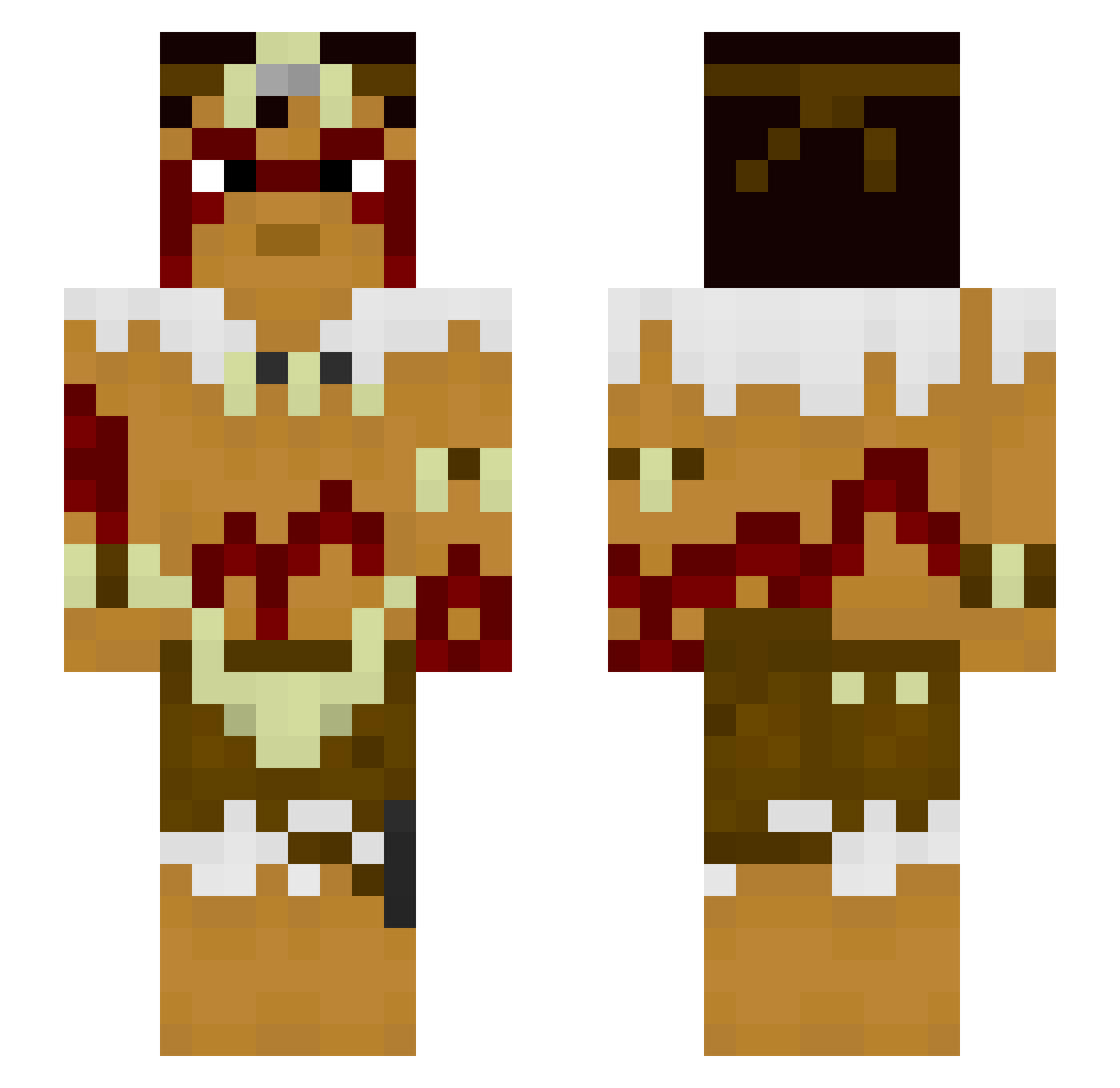 M34N Minecraft skin, front and back view