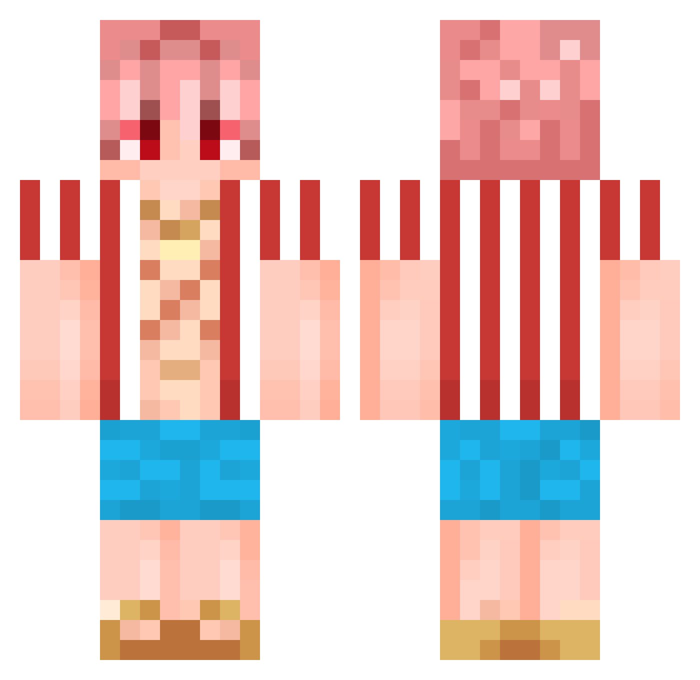 razfo Minecraft skin, front and back view