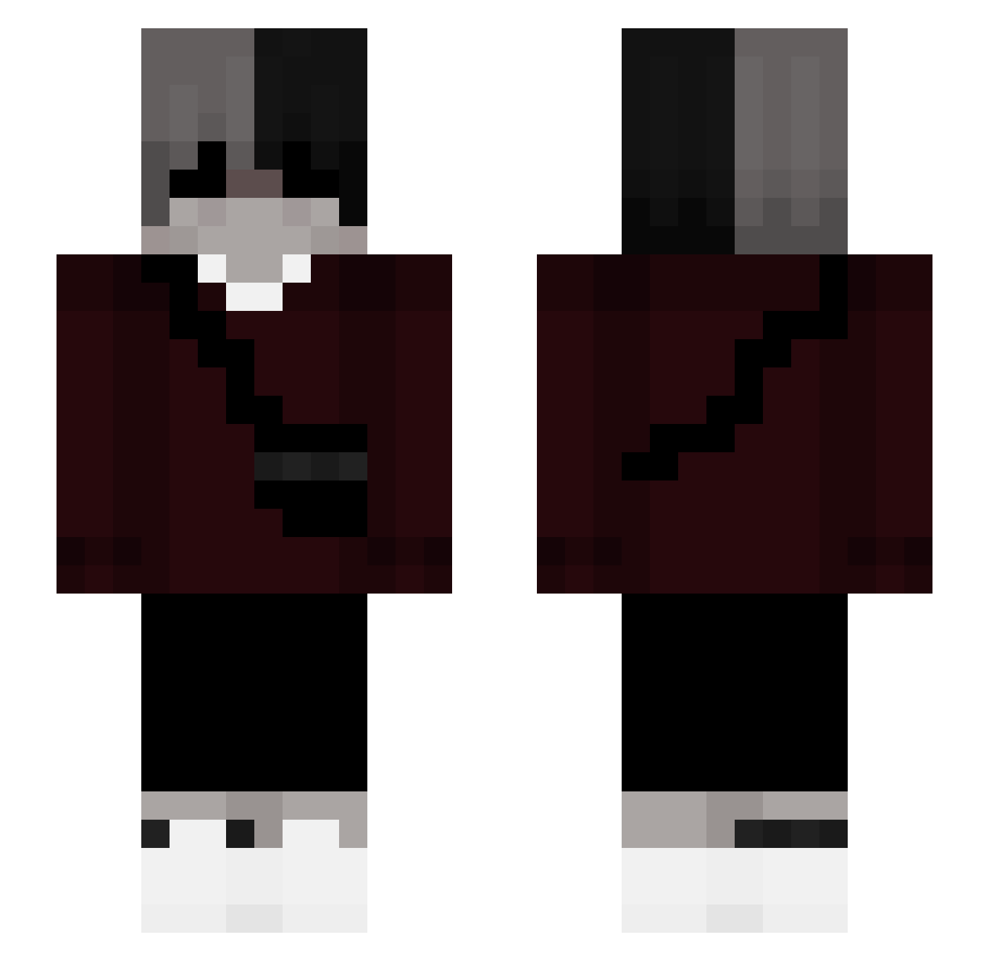 tlgzinX Minecraft skin, front and back view