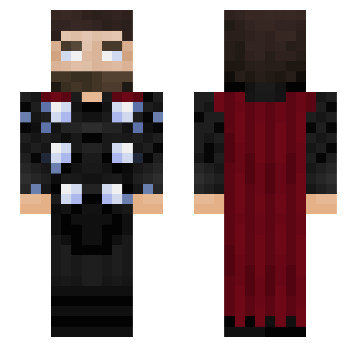 Viced Minecraft skin, front and back view