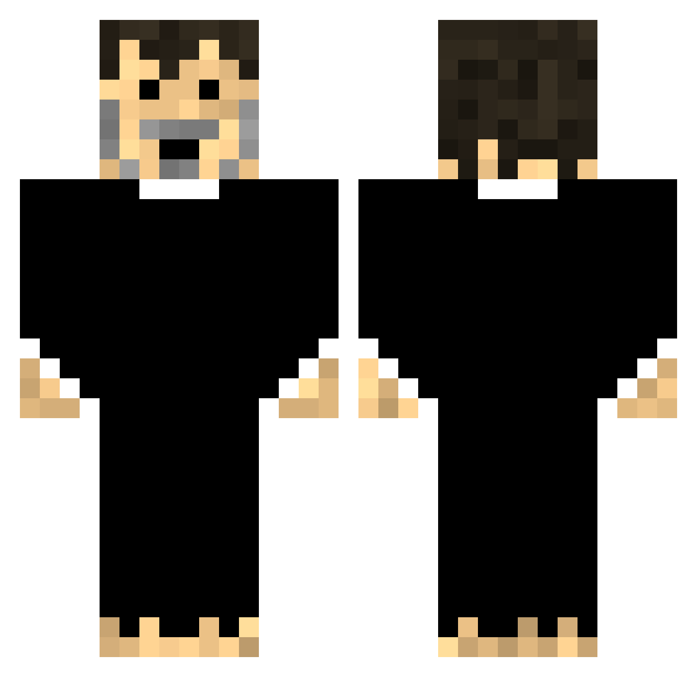 TST Minecraft skin, front and back view
