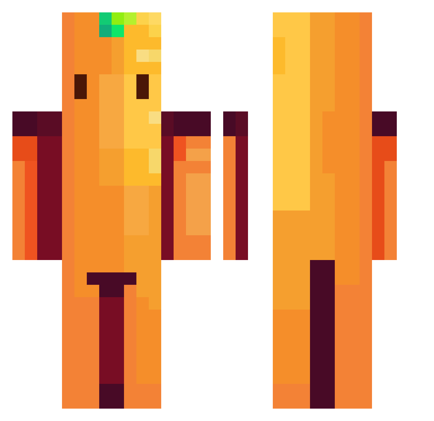 MrRicJ Minecraft skin, front and back view