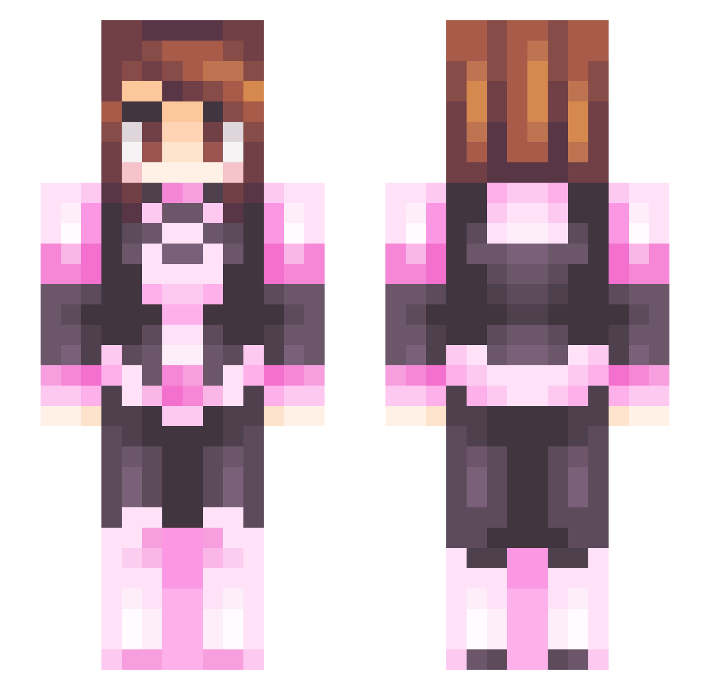 zacaron Minecraft skin, front and back view