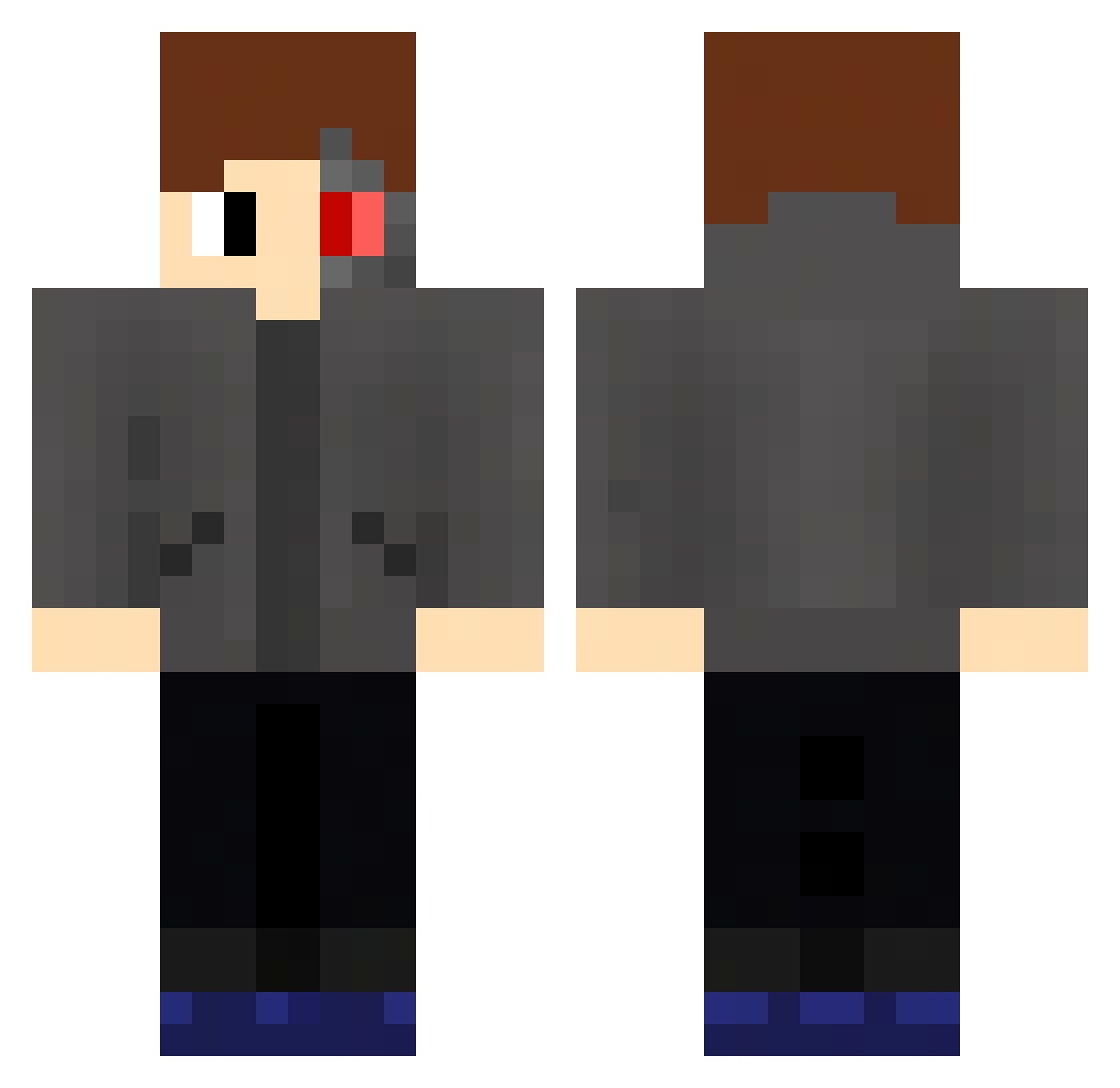 MediaBattle Minecraft skin, front and back view