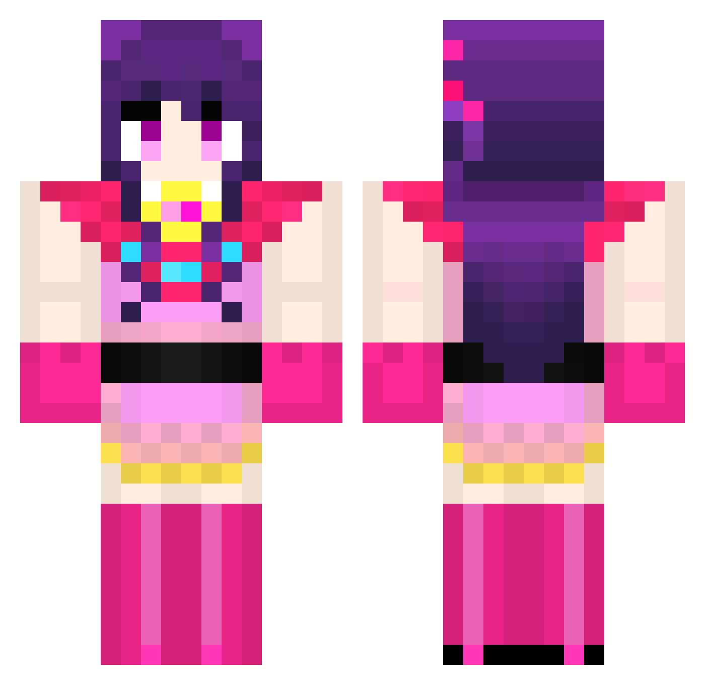 Ghrilji Minecraft skin, front and back view