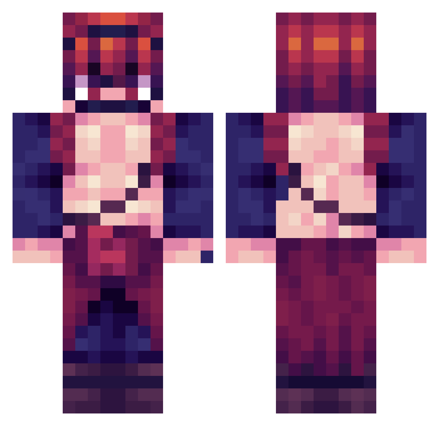 GoodK3rma Minecraft skin, front and back view