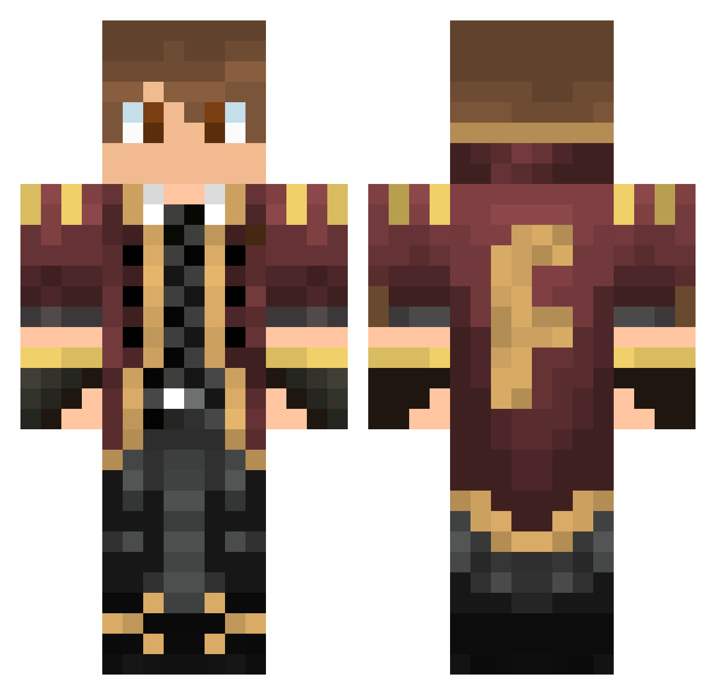 Fr1tzchen Minecraft skin, front and back view