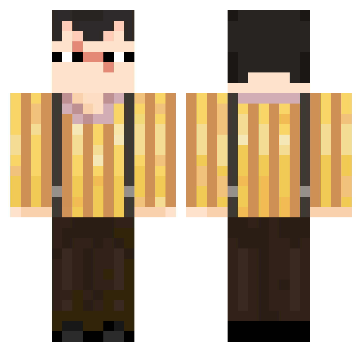 Kazukii05 Minecraft skin, front and back view