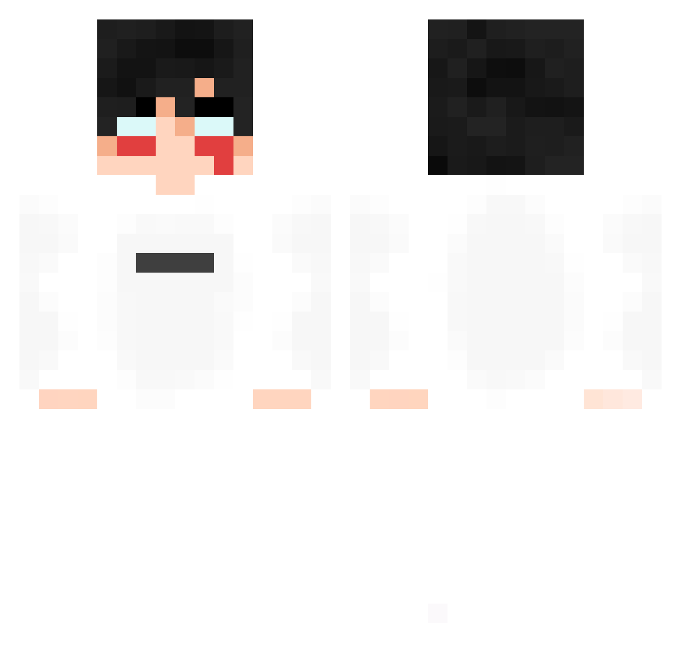 punishhyS2 Minecraft skin, front and back view