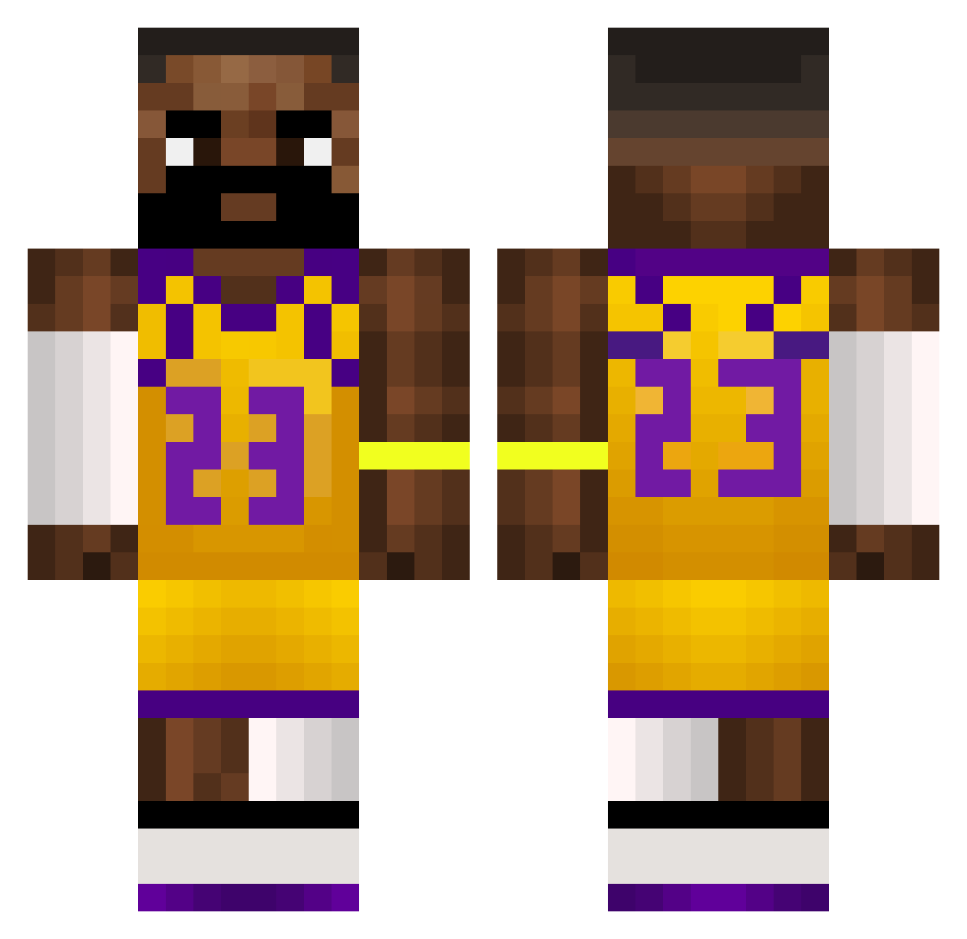 MKPlayer Minecraft skin, front and back view