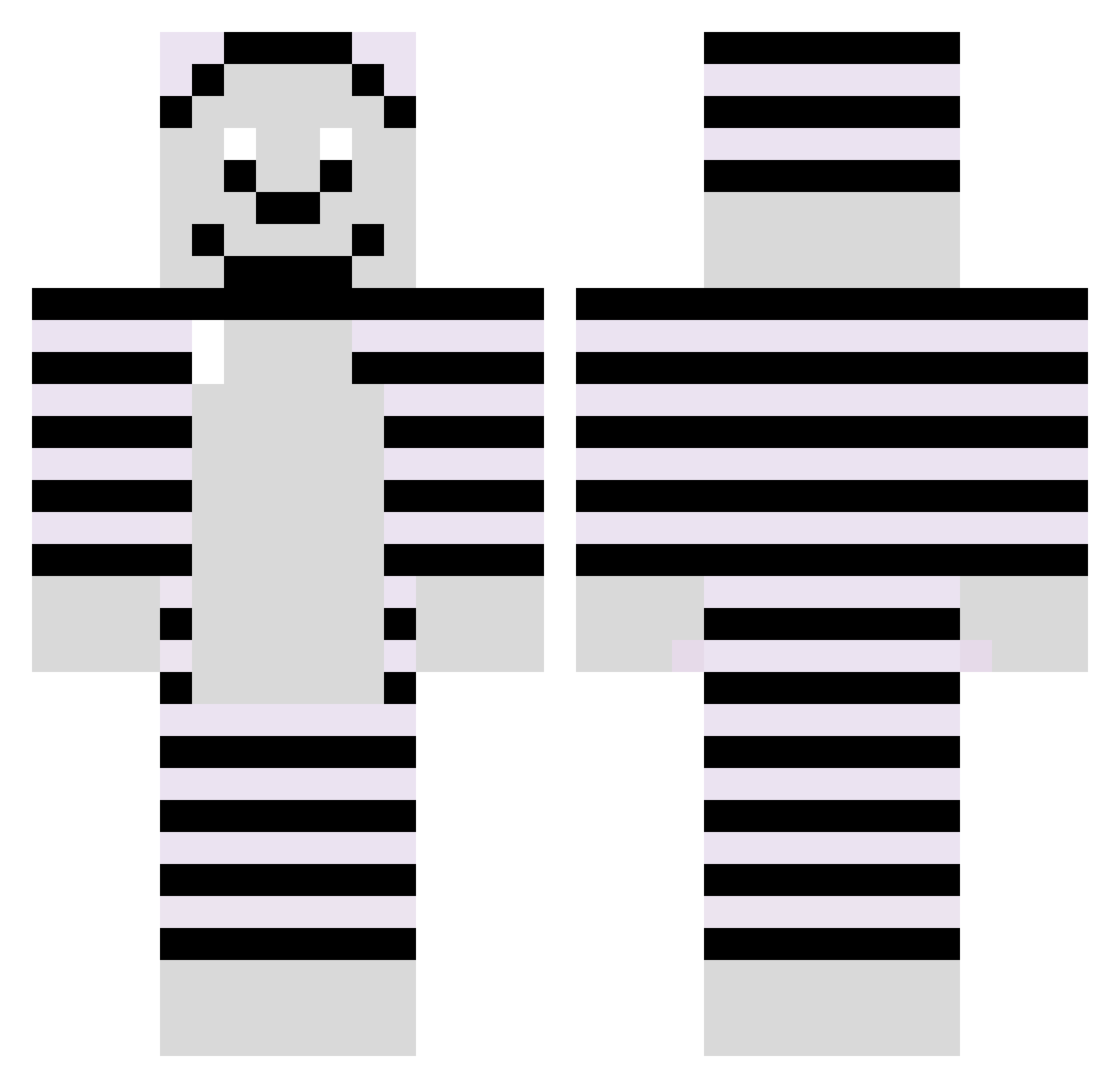 eVoke Minecraft skin, front and back view