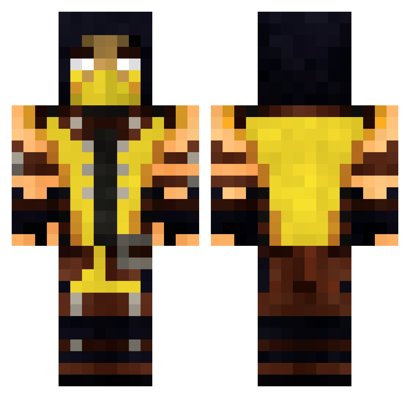 Kama_0 Minecraft skin, front and back view