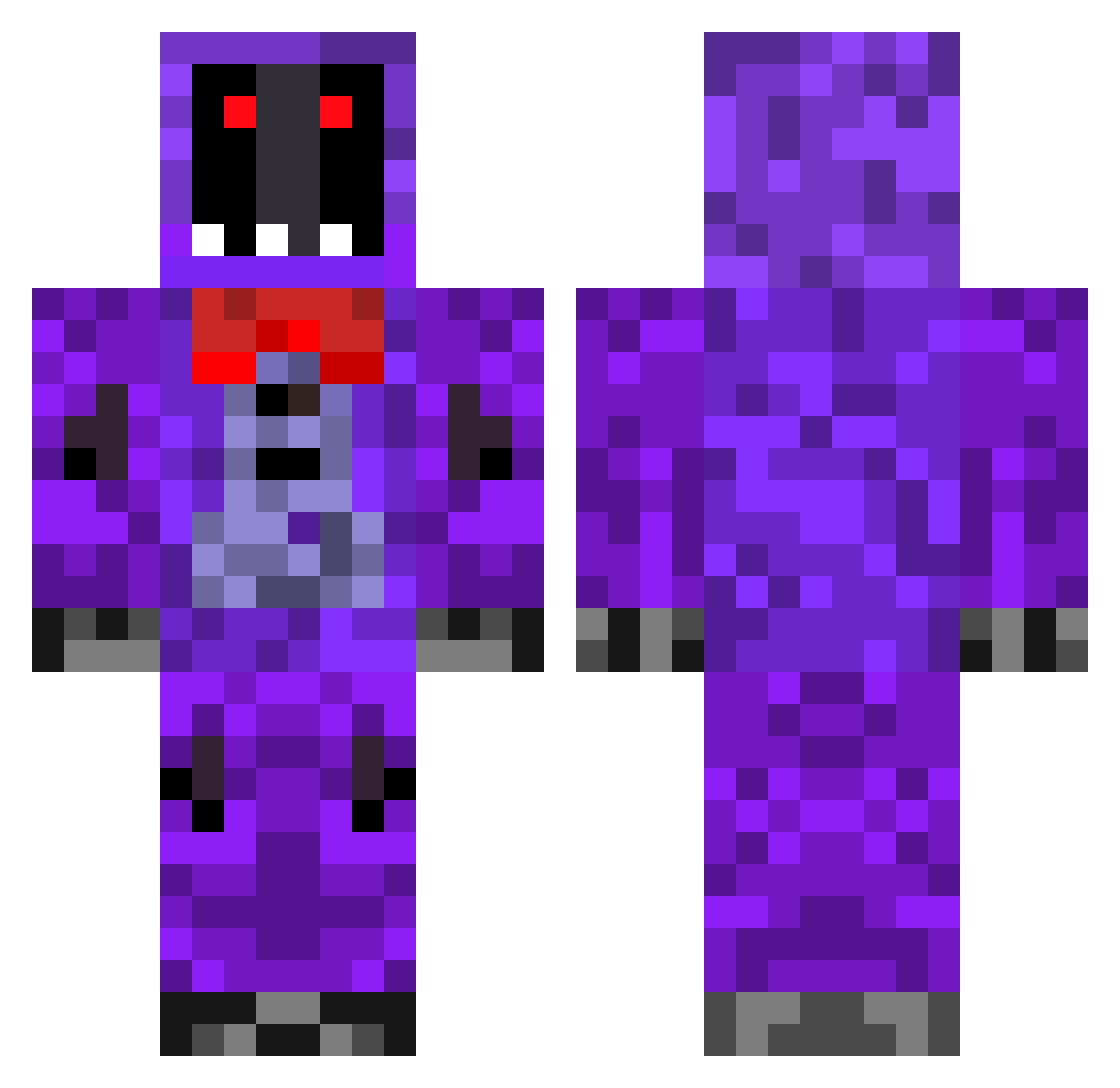 Saltgrass Minecraft skin, front and back view