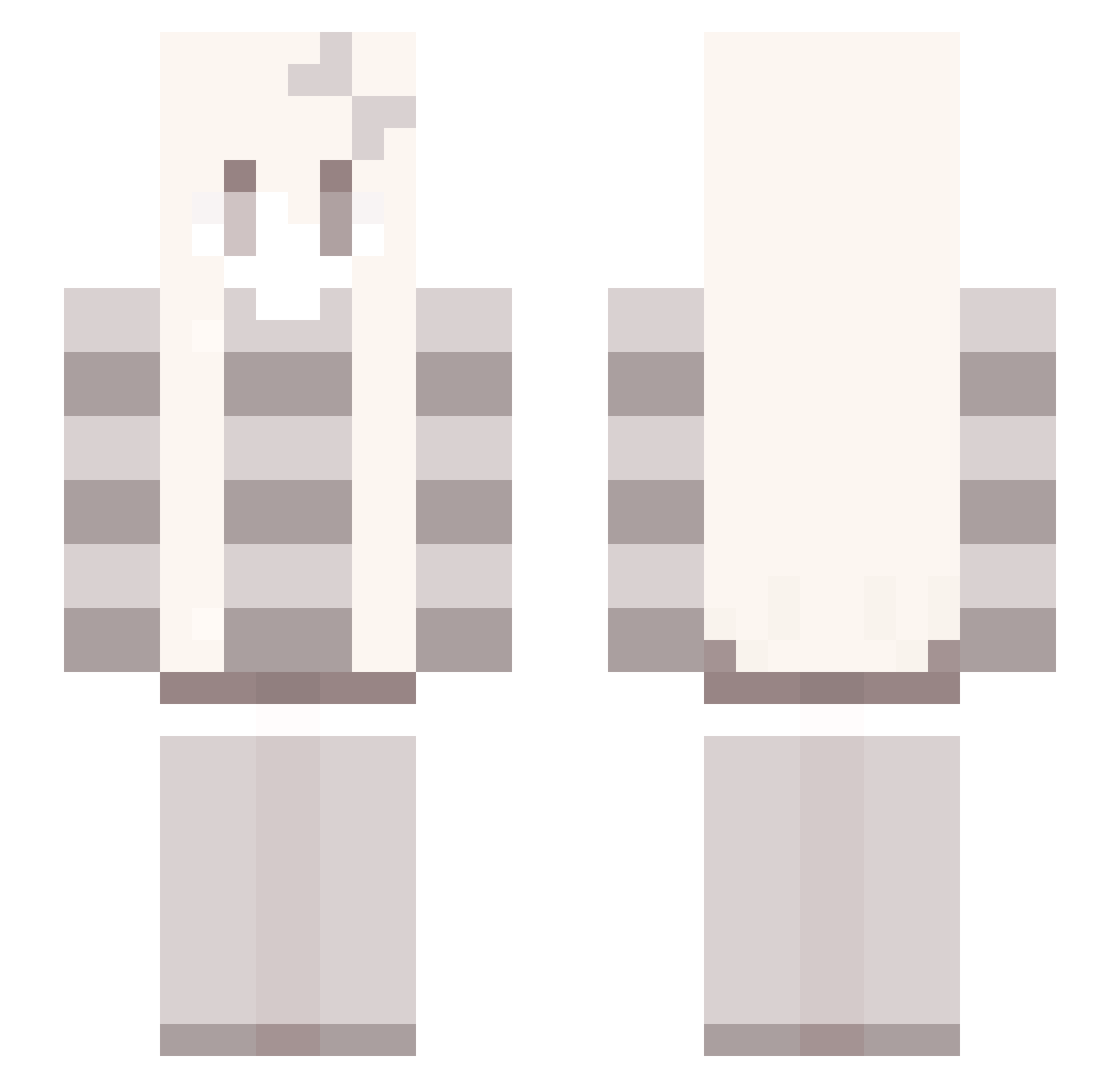 Angelslin Minecraft skin, front and back view