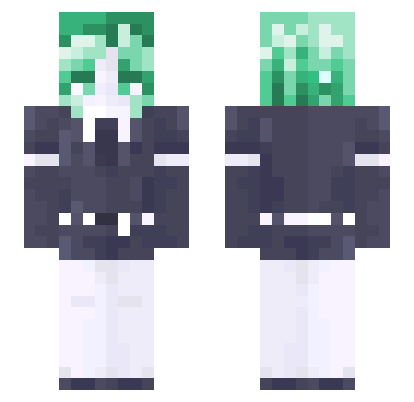 Plasmouille87 Minecraft skin, front and back view